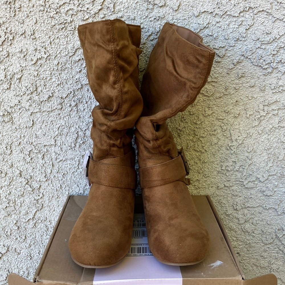 Journee Collection Brown Slouchy Mid-Calf Boots
